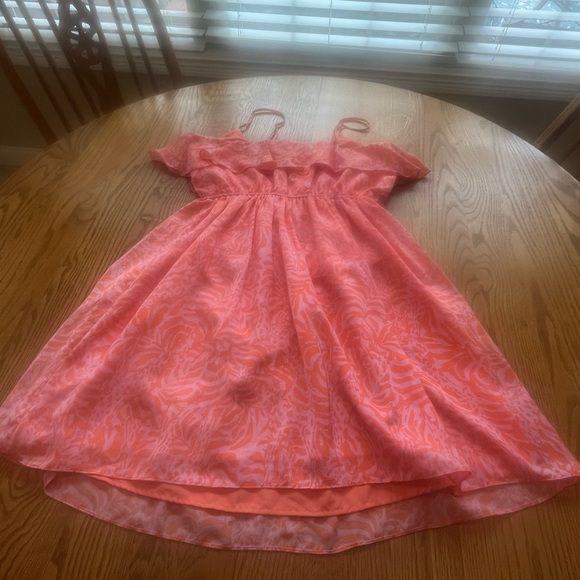 Lilly Pulitzer Target Pink Jungle Orange Giraffe Flounce Dress Women's Size M - Picture 3 of 8